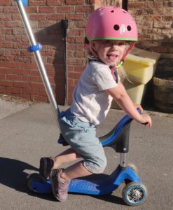 Ellouise on her scooter